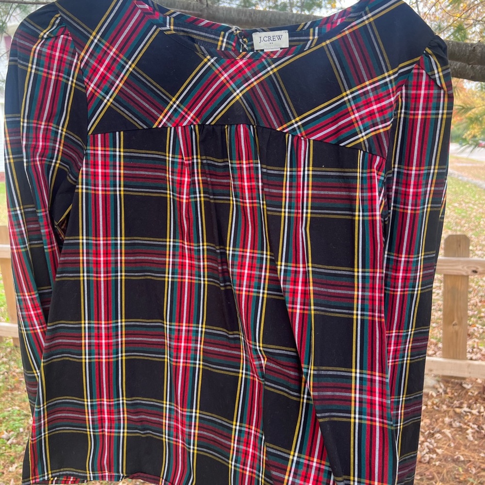 J. Crew Women's A-Line Plaid Top Large